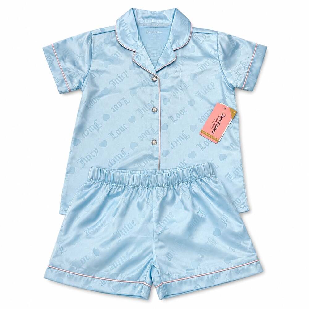 Juicy Couture Girls 2-Piece Satin Pajama Set Size 4/5